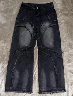 00s Y2K archive Fringe Washed Jeansのサムネイル