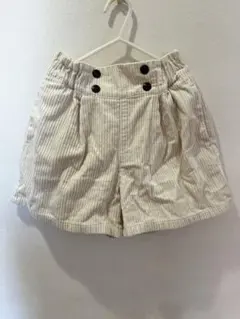 アイボリー コーディロイ半ズボン