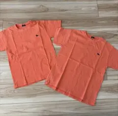 Tシャツ 半袖 2枚セット 150cm 160cm オレンジ 無地 ワンポイント
