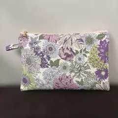 20㎝ファスナーポーチ　メモパリ花柄　メルカリ便