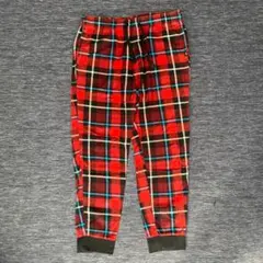 Hollister チェック柄 スウェットパンツ 赤 黒 M