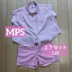 【MPS】ノースリーブシャツ&ショートパンツ ピンク 120cmのサムネイル