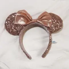 【美品】ミニー スパンコール カチューシャ ピンク