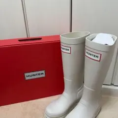 HUNTER 長靴 ホワイト 箱付き　24のサムネイル