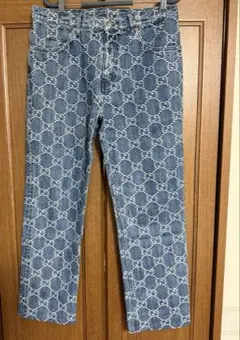 【GUCCI】GGジャガードデニムパンツ　GG柄　GG総柄　36のサムネイル