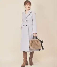 31 sons de mode ライトブルー ロングコート　 バックフレアコート