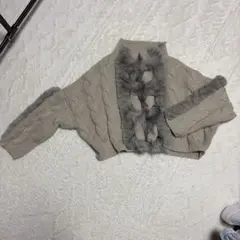 AMERI ケーブル編みニット ファー付き