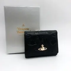 U-0007】Vivienne Westwood エナメル 三つ折り財布 黒 - メルカリ