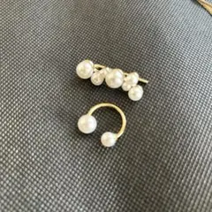 パール ゴールド イヤーカフ・イヤーフックセット