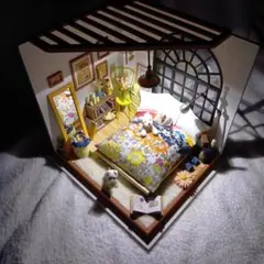 ドールハウス ミニチュア ベッドルーム 完成品