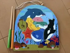 エド・インター 2層パズル フィッシング 木製 魚釣り 知育玩具 マグネット