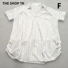 THE SHOP TK ザ ショップ ティーケー ストライプ 半袖シャツ Fのサムネイル