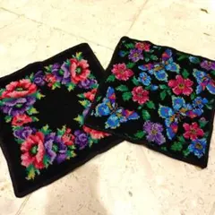 お洒落すぎるFEILER・Enjeau花柄刺繍タオルハンカチ 2枚セット
