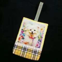 上履き入れ　シューズ袋　犬　レース　キルティング　ハンドメイド　入園入学