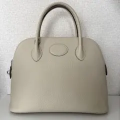 MCM ハンドバッグ グレージュ レザー ショルダーバッグ ボストン 