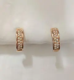 クレージュ ラインストーン フープイヤリング