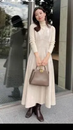 ZARA スエードVネック キャミワンピース