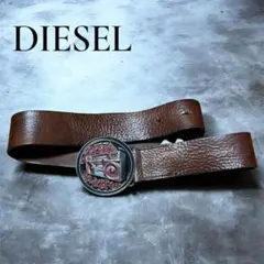 希少 DIESEL レザーベルト RADIOスピーカー派手バックル