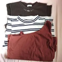 タンクトップ3点セット（ブラウン/ストライプ/テラコッタ）