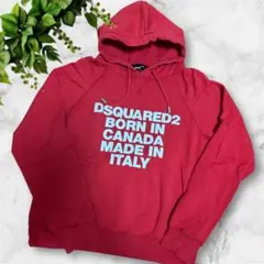 お値下げ☆極美品☆ディースクェアード　dsquared2 パーカー　赤　裏起毛