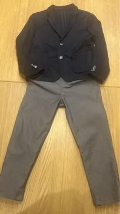 キッズ スーツ・ブレザーセット 上着130ズボン120ネイビー・グレー