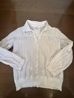 ストライプ柄 長袖ブラウス M