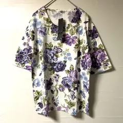 新品 Mocka giene フラワープリント 半袖Tシャツ M 〜 L 花柄