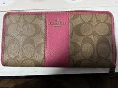 COACH 長財布 ブラウン ピンク