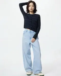 UNIQLO ユニクロ　バギーカーブジーンズ　62BLUE 21サイズ