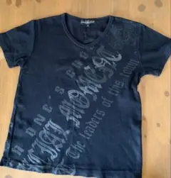 Vネック グラフィック Tシャツ 黒