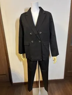 GRLグレイルブラックダブルブレストパンツセットアップ