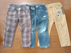 長ズボン パンツ チェック 無地 デニム ジーンズ 100cm まとめ売りのサムネイル