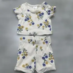 H&M 花柄オーガニックコットンセットアップ 0-9M