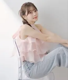 スナイデル♡サスティナブルアシメフリルブラウス¥1万2980リリー 
