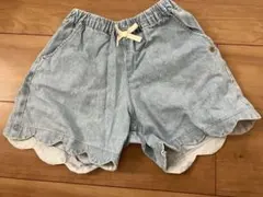 アプレ　ライトブルー　スカラップ　ショートパンツ　130