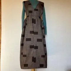 ミ*コ様 0116 大島紬　反物から　ジャンパースカート　フリーサイズ