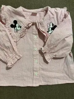 プティマイン　Disney ギンガムチェックブラウス 90㎝