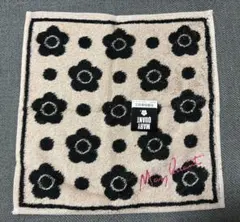 MARY QUANT タオルハンカチ ベージュ×ブラック
