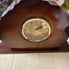 CITIZEN クォーツ置時計 木製 昭和レトロ