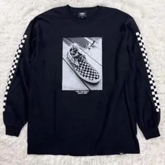 VANS 長袖カットソー チェッカーフラッグ柄 Mサイズのサムネイル