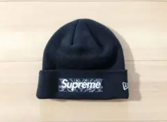シュプリーム　New Era Box Logo Beanie ネイビー