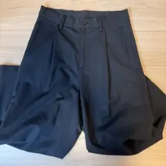 【美品】ワイドトラウザー タックパンツ M ブラック スラックス ワイドパンツ