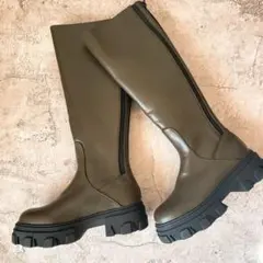 JEANASIS ジーナシス 新品 ラグソールバックジップロングブーツ 23.5