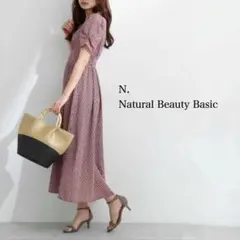 N.Natural Beauty Basic パワーショルダーマキシワンピース