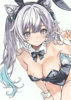オリジナル手描きイラスト 原神 刻晴 バニーガール ファンアート 一点物のサムネイル