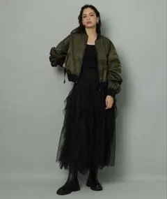 Arpege story アルページュストーリー ラッフルチュールスカート　黒のサムネイル