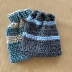 かぎ針編みポーチ2個セット