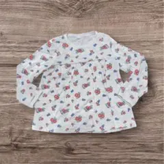 【フォロー割実施中】長袖 120グレー 花柄 力ットソー Aライン トップス