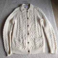 ユニクロ　イネス　ローゲージケーブルカーディガン　アイボリー　Ｌ