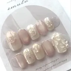 【現品】ネイルチップ　結婚式　成人式 冬ネイル